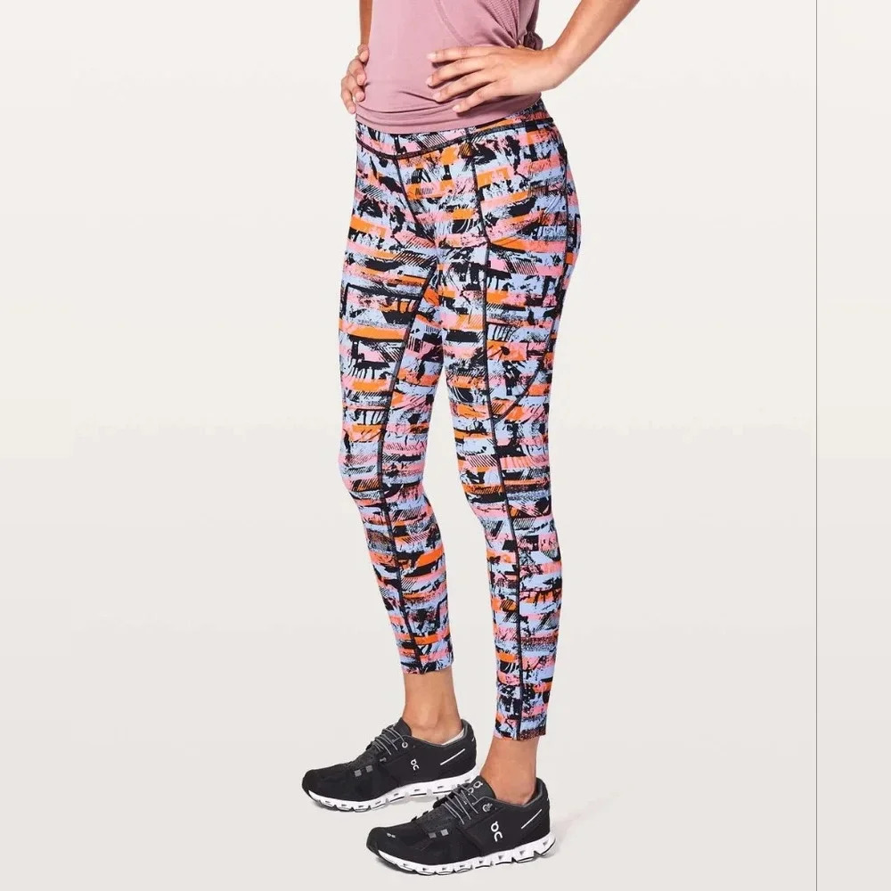 Lululemon Fast & Free 7/8 Tight II *Nulux 25"Inversion Multi